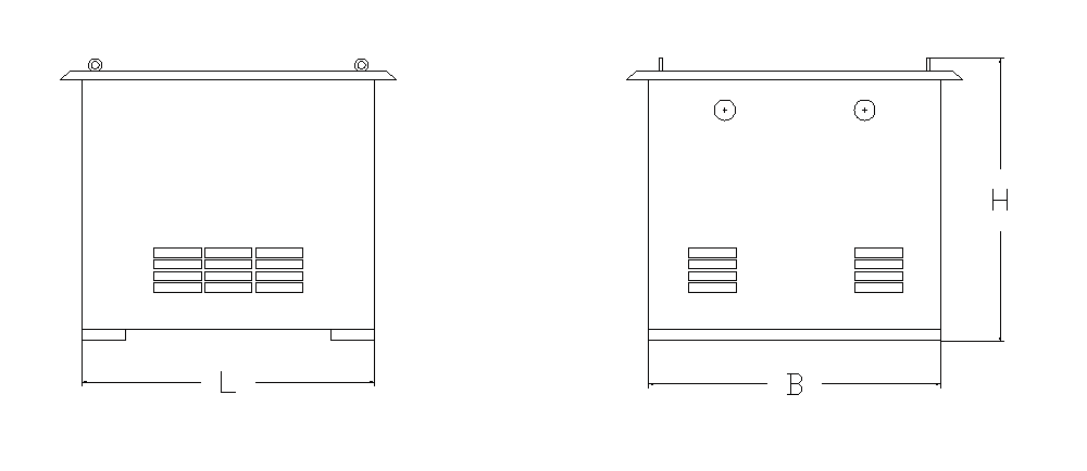 The Shape and Mounting Dimensions of CDD Series 0.5-10KVA Single-Phase Marine Control Transformer